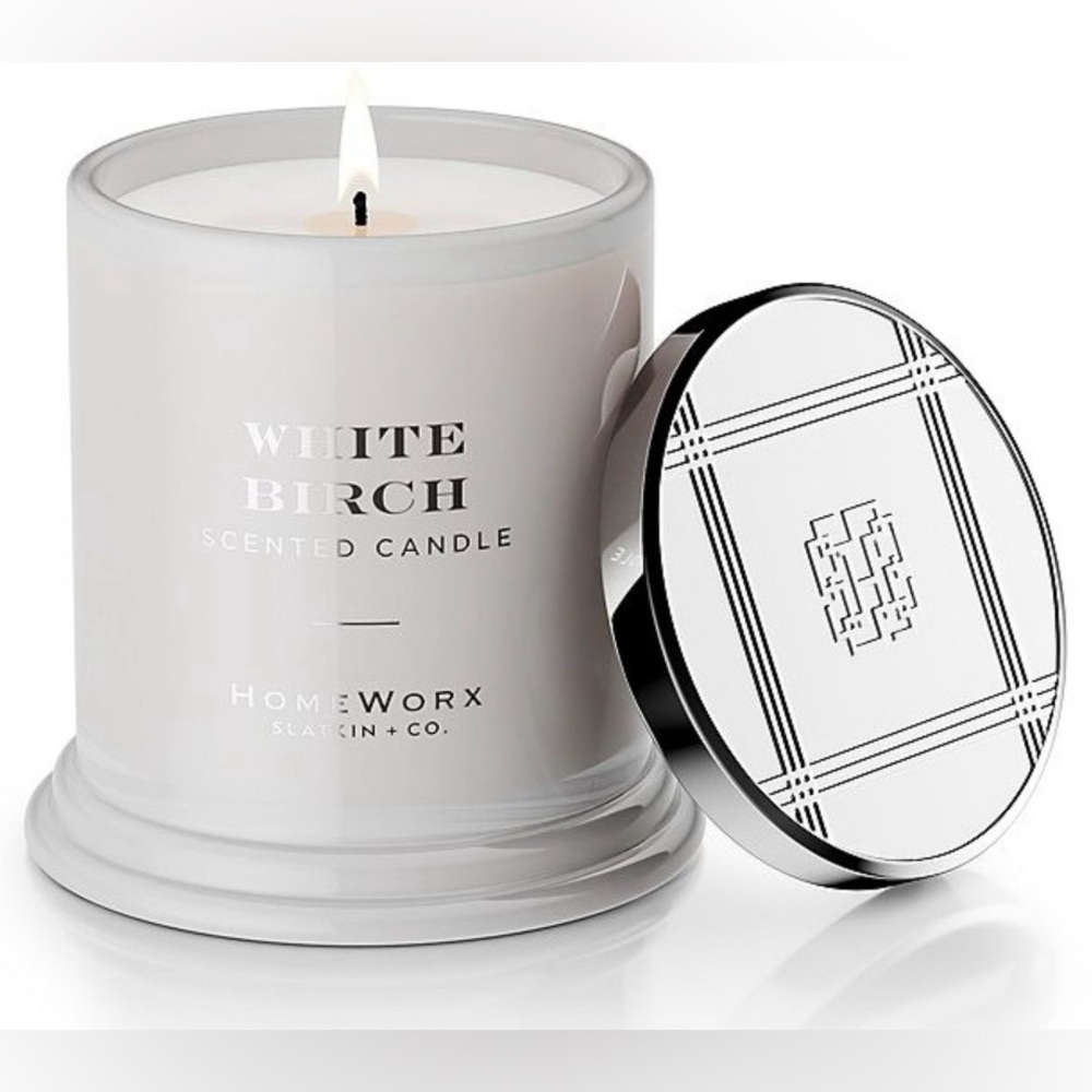 🆕🪷 HOMEWORX SLATKIN & CO. LIMITED EDITION “WHITE BIRCH” GLASS JAR CANDLE. NEW!